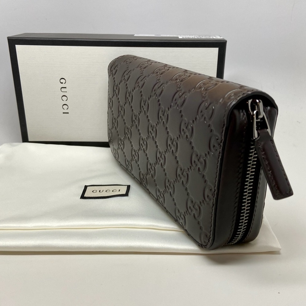 GUCCI Signature Ace GG Logo Calfskin Leather Zip Clutch Wallet Purse brand NEW - Picture 10 of 15